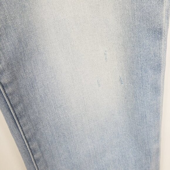Frame Le High Straight Jeans Cascade Fringe Hem Light Blue Wash Womens Size 25 - Picture 4 of 13